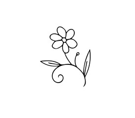 Handrawn floral doodle - 5 petals