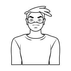 Isolated young man wearing a face mask - Vector