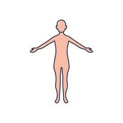 human body icon, line fill style