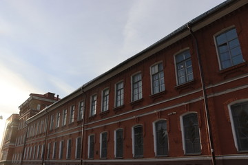 Obraz premium vintage brick british buildings in suburb