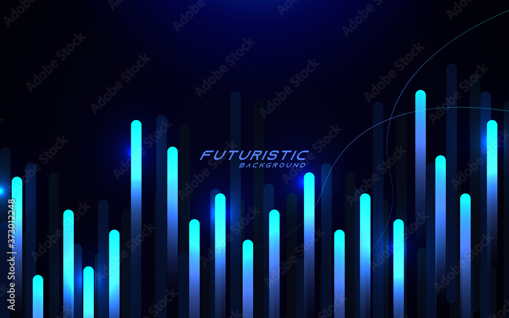 Poster abstract glowing blue futuristic background with technology digital concept. light particle connecti