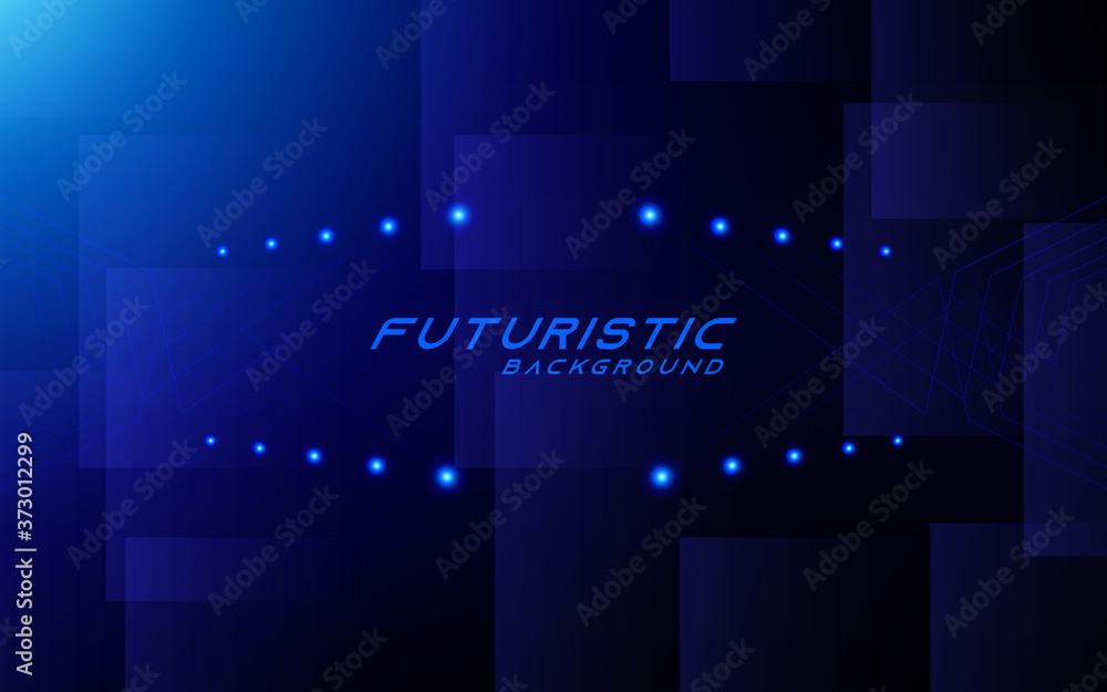 Poster abstract glowing blue futuristic background with technology digital concept. light particle connecti