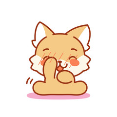 Isolated happy kitten. Cute emoji of a cat - Vector