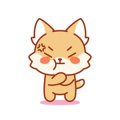 Isolated angry kitten. Cute emoji of a cat - Vector