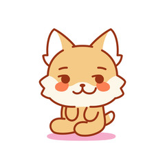 Isolated happy kitten. Cute emoji of a cat - Vector