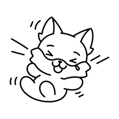 Isolated happy kitten. Cute emoji of a cat - Vector