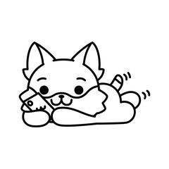 Isolated kitten chatting. Cute emoji of a cat - Vector