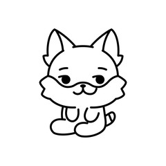 Obraz premium Isolated happy kitten. Cute emoji of a cat - Vector