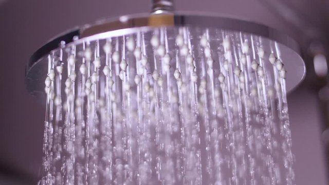 opening shower in bathroom