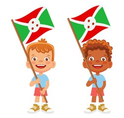 Burundi flag in hand set