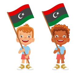libya flag in hand set