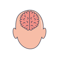 head with brain icon, line fill style