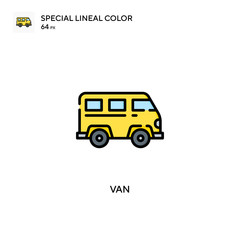 Fototapeta na wymiar Van Special lineal color icon. Illustration symbol design template for web mobile UI element.
