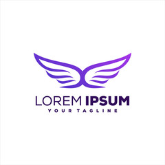 wings minimal gradient logo design