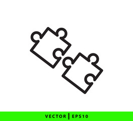 Puzzle icon vector logo design template