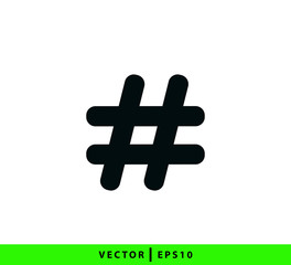 Hash tag icon vector logo design template