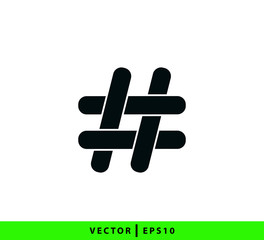 Hash tag icon vector logo design template