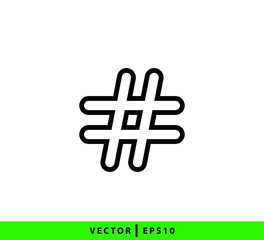 Hash tag icon vector logo design template