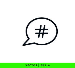 Hash tag icon vector logo design template
