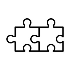 puzzle game pieces line style icon