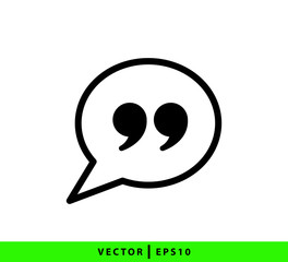 Quote icon vector logo design template