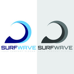 Surf Wave Logo, Vector Design for Business, Icon, Symbol, and Company Logo