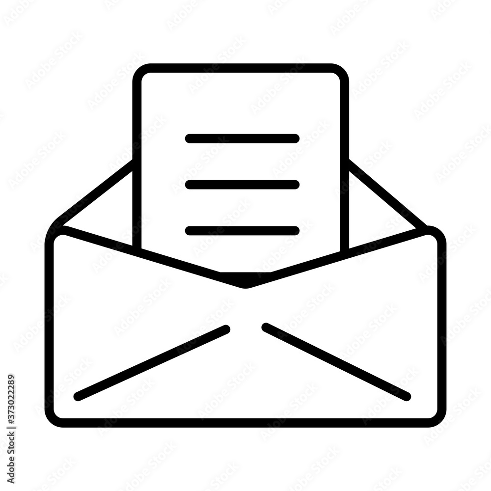Poster envelope mail send line style icon