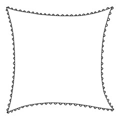 Hand drawn square frame in doodle style.
