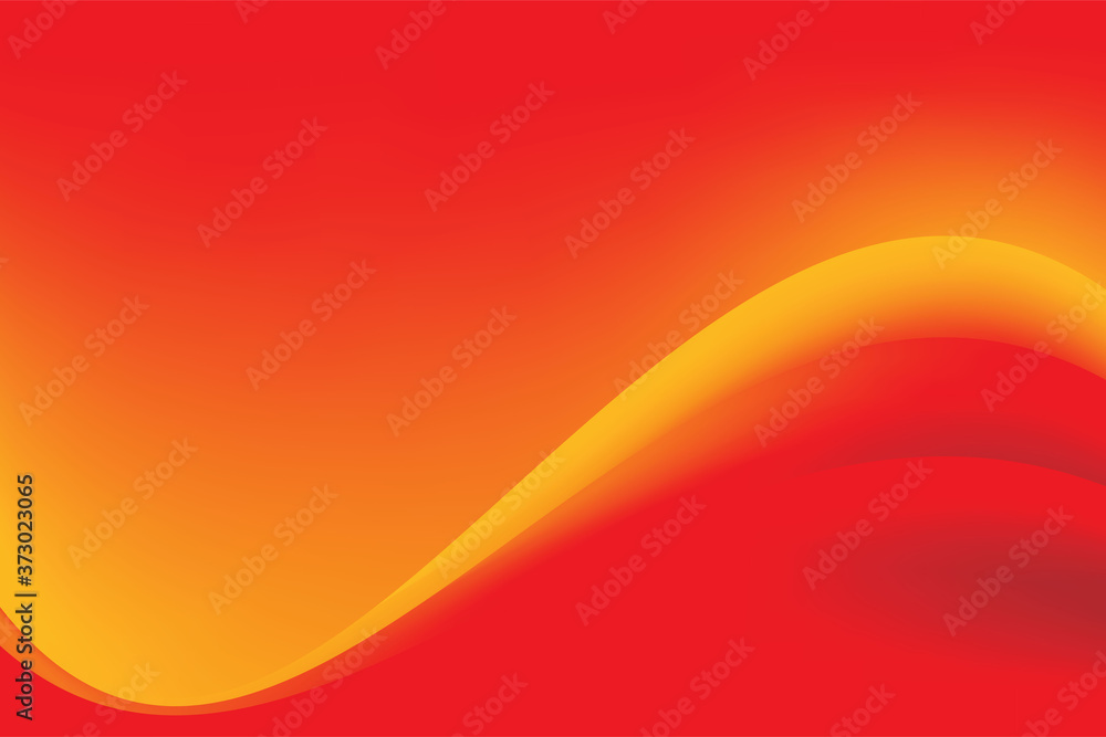 Poster abstract smooth red orange yellow wavy background design template vector, blurry red orange yellow m