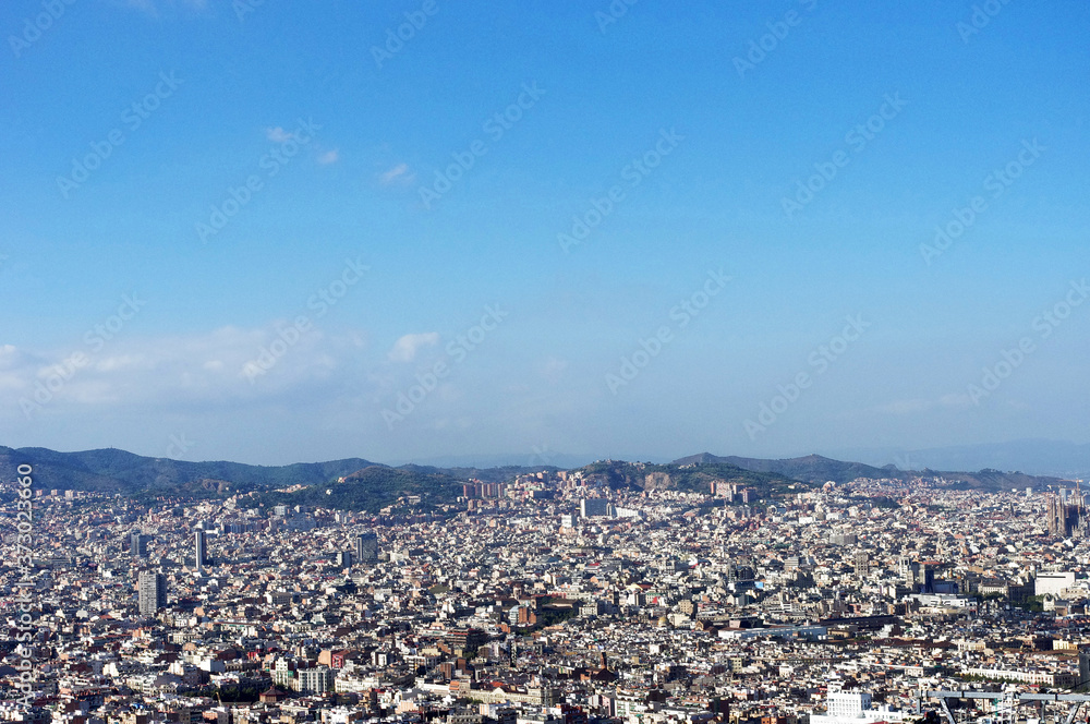 Poster バルセロナ市街地の風景