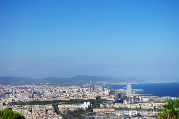 バルセロナ　市街地と地中海