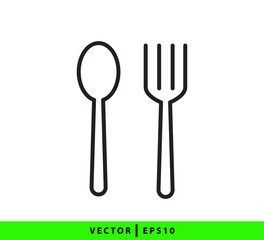 Restaurant icon ,fork and spoon flat style trendy ,best seller