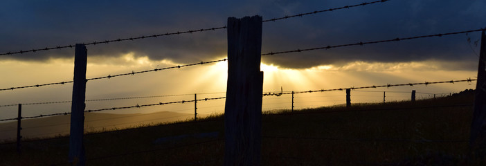 Light breaking through clouds over Kiwi farms