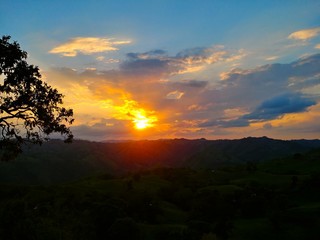 sunset over the river