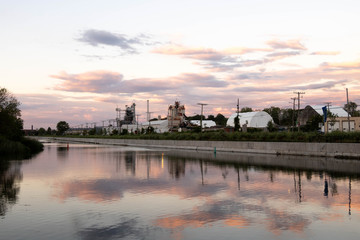 Fototapeta premium Sunset over the Lachine Channel in Montreal, Quebec, Canada. 