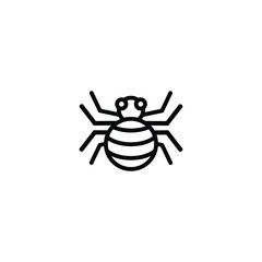 Spider thin icon isolated vector on white background, sign and symbol object concept.