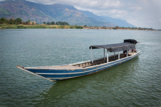 Longboat in Laos