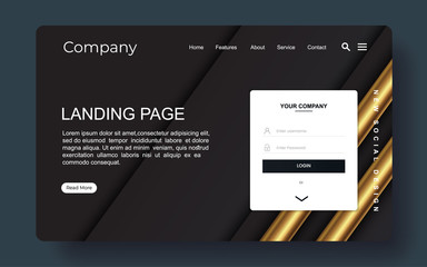 Naklejka premium landing page with abstract background