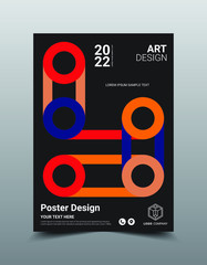 Creative poster magazine design template. Cool abstract backgrounds, Vector illustration artwork A4 size.