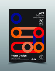 Creative poster magazine design template. Cool abstract backgrounds, Vector illustration artwork A4 size.