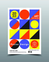 Creative poster magazine design template. Cool abstract backgrounds, Flat style vector illustration artwork A4 size.