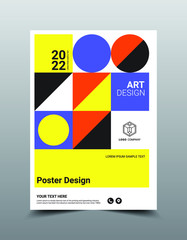 Creative poster magazine design template. Cool abstract backgrounds, Flat style vector illustration artwork A4 size.