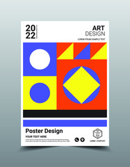 Creative poster magazine design template. Cool abstract backgrounds, Flat style vector illustration artwork A4 size.