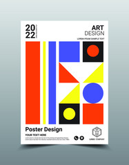 Creative poster magazine design template. Cool abstract backgrounds, Flat style vector illustration artwork A4 size.