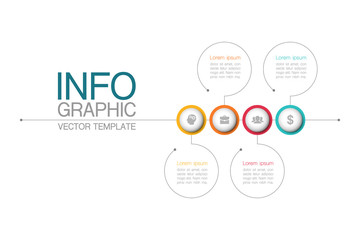 Vector infographic template with 4 steps or options. Data presentation, business concept design for web, brochure, diagram.