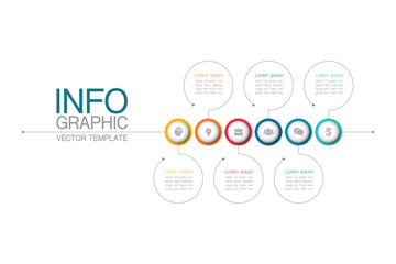 Vector infographic template with 6 steps or options. Data presentation, business concept design for web, brochure, diagram.
