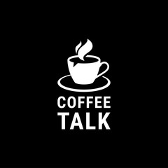 Coffee Talk Logo vintage retro Design Template. Creative Concept for Coffee shop Business. vector illustration