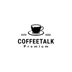 Coffee Talk Logo vintage retro Design Template. Creative Concept for Coffee shop Business. vector illustration