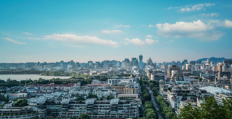 China Hangzhou City Architecture Skyline