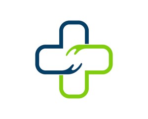 Medical cross health with hand care inside